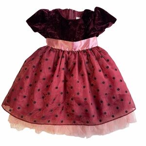 Vintage crushed velvet and tulle party dress